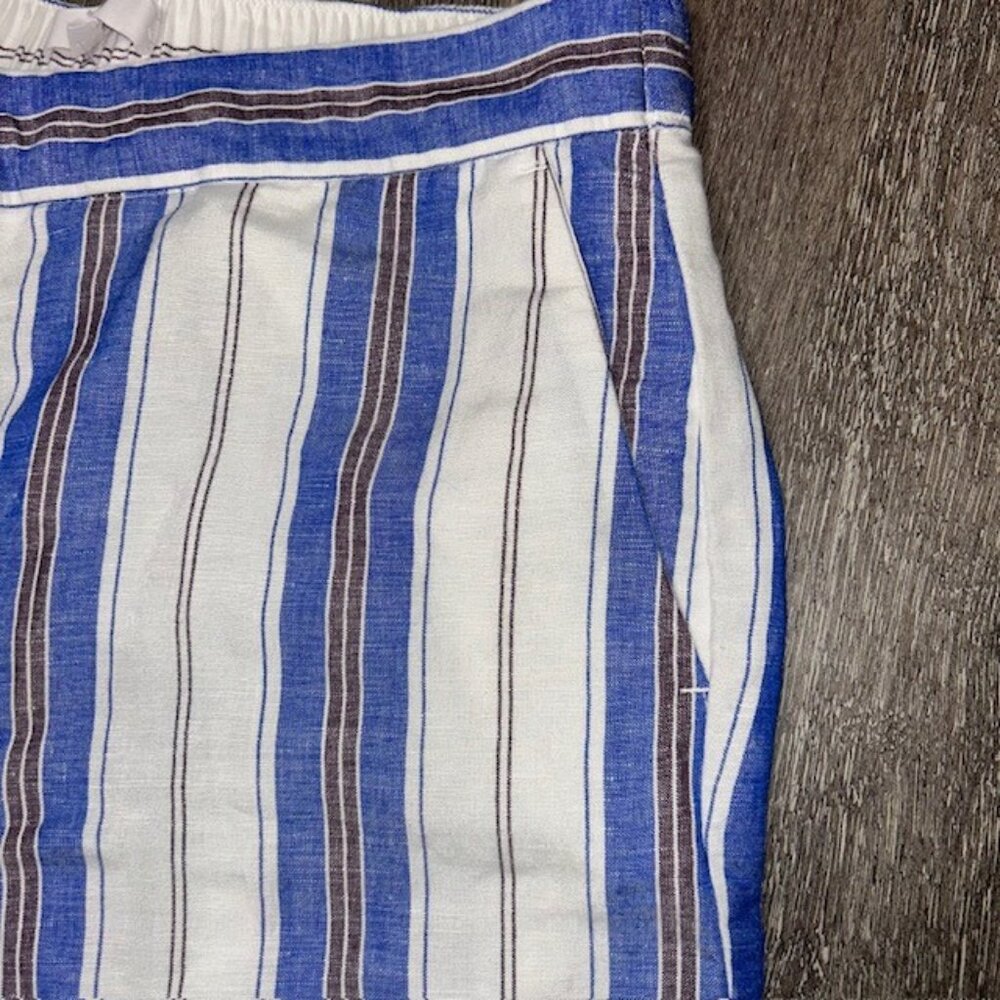 Loft Womens Striped Elastic Waist Pants MP Size Medium Petite NWT NEW - Picture 2 of 5
